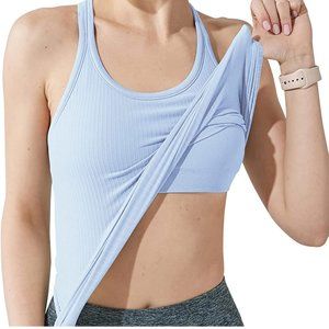 Womens Light Blue Athletic Tank Top